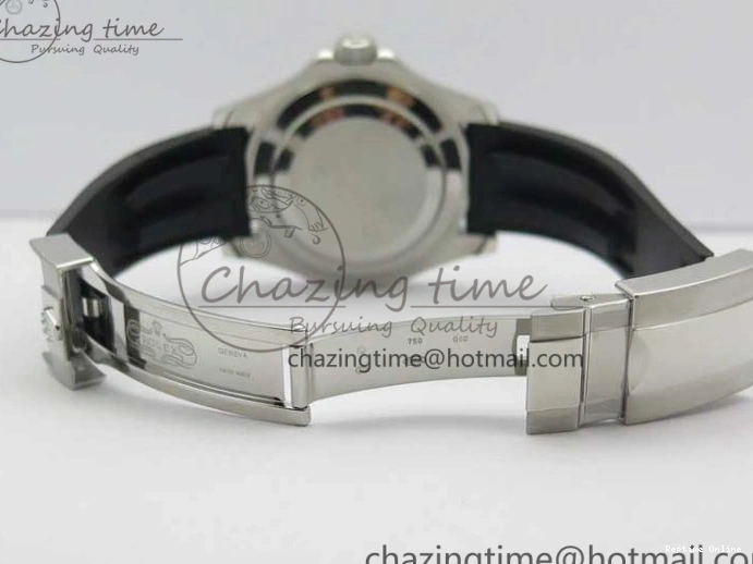 0416 Yacht-Master 116655 ARF SS Custom Made Black Ceramic Bezel on Oysterflex Rubber Strap A HighPerformance 3064